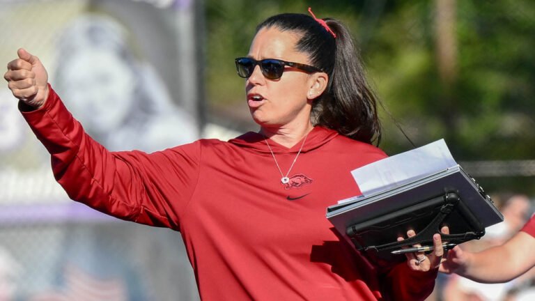 Razorbacks coach Courtney Deifel in a game against UCA