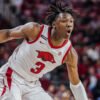 Razorbacks forward Adou Thiero in a game against LSU