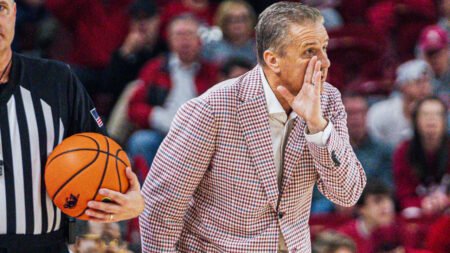 Razorbacks John Calipari on the sidelines against LSU