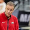 Razorbacks coach John Calipari during practice for a Sweet 16 game against Texas Tech