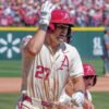 Razorbacks catcher Ryder Helfrick comes home after hitting a home run against Tennessee