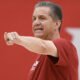 Arkansas Razorbacks coach John Calipari directing a practice