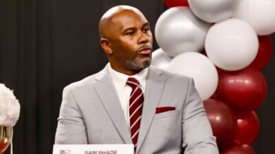 Alabama A&M coach Sam Shade at introductory press conference
