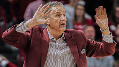 Arkansas Razorbacks coach John Calipari during a game against the Oklahoma Sooners