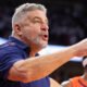 Auburn Tigers coach Bruce Pearl during a game against the Arkansas Razorbacks