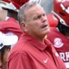 Arkansas Razorbacks coach Sam Pittman on the sidelines at Razorback Stadium during game with the Alabama A&M Bulldogs