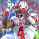 Arkansas Razorbacks running back Mike Washington after a scoring play against the Ole Miss Rebels