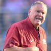 Arkansas Razorbacks coach Sam Pittman on the sidelines at Razorback Stadium