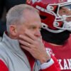 Arkansas Razorbacks athletics director Hunter Yurachek on the sidelines in a game against Missouri