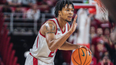 Arkansas Razorbacks guard DJ Wagner during a game against the LSU Tigers
