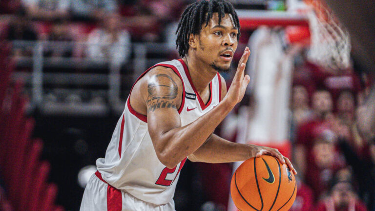 Arkansas Razorbacks guard DJ Wagner during a game against the LSU Tigers