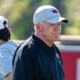 Arkansas Razorbacks offensive coordinator during a spring practice on the outdoor fields