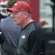 Arkansas Razorbacks offensive coordinator Bobby Petrino during fall camp practices