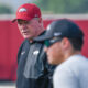 Arkansas Razorbacks offensive coordinator Bobby Petrino during fall practices