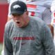 Arkansas Razorbacks offensive coordinator Bobby Petrino during fall camp practices