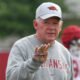 Arkansas Razorbacks offensive coordinator Bobby Petrino during fall camp practices