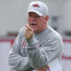 Arkansas Razorbacks offensive coordinator Bobby Petrino during fall camp practices