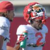 Arkansas Razorbacks wide receiver Courtney Crutchfield at fall camp practices on the outdoor fields