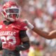Arkansas Razorbacks defensive back Caleb Wooden during game with Alabama A&M