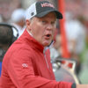 Arkansas Razorbacks athletic director Hunter Yurachek on the sidelines in a football game against the Texas A&M Aggies