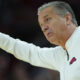 Arkansas Razorbacks coach John Calipari on the sideline during exhibition game against Cincinnati