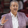 Arkansas Razorbacks coach John Calipari on the sidelines during game with the Southern Jaguars