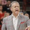 Arkansas Razorbacks coach John Calipari on the sidelines during game with Jackson State