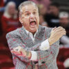 Arkansas Razorbacks coach John Calipari on the sidelines during game with Jackson State