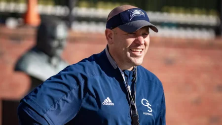 Former Georgia Southern coach Chad Lunsford before a game