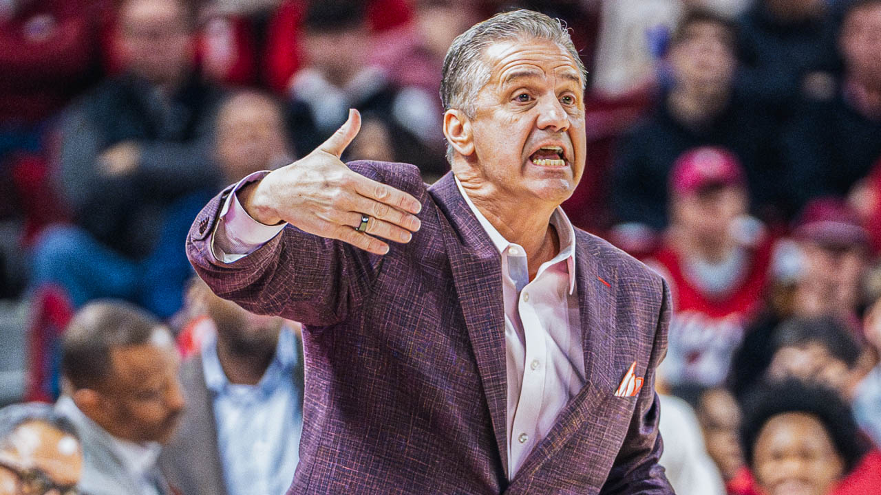 Arkansas Razorbacks coach John Calipari during game against the Ole Miss Rebels