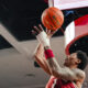 Arkansas Razorbacks guard Meleek Thomas puts up a shot against the Oklahoma Sooners