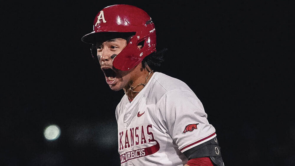 TJ Pompey after delivering walk-off homer against Mississippi State