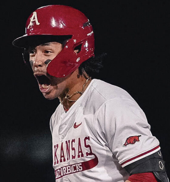 TJ Pompey after delivering walk-off homer against Mississippi State