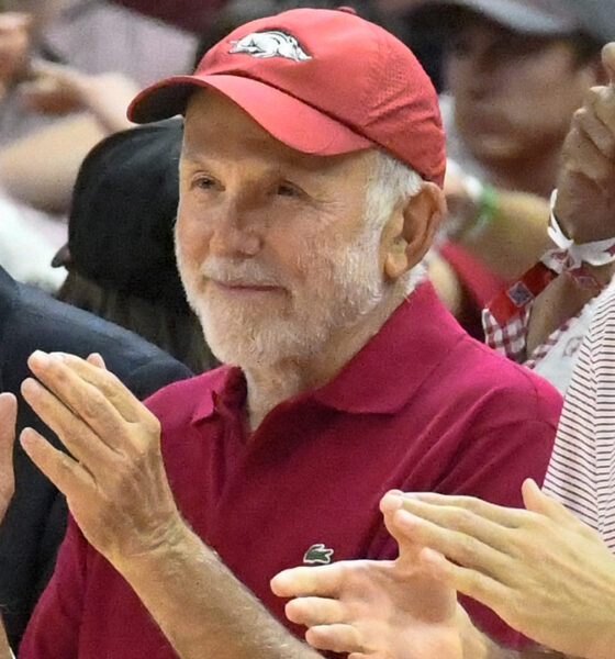 John Tyson courtside at an Arkansas Razorbacks basketball game