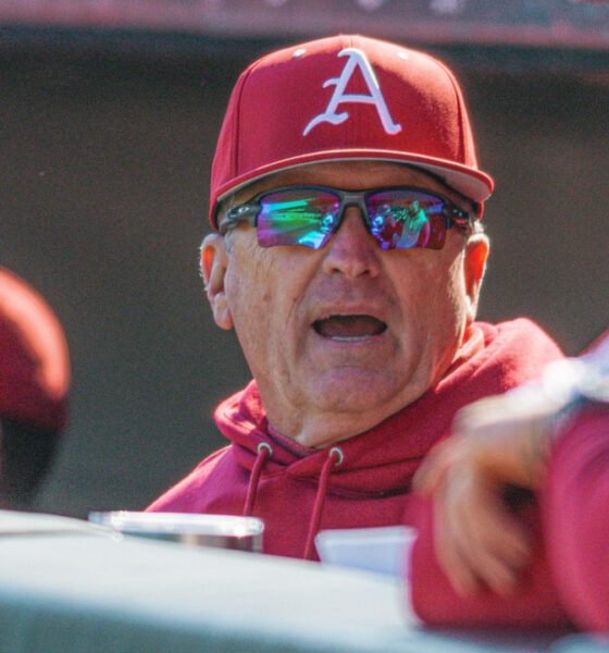 Arkansas Razorbacks coach Dave Van Horn against Xavier.