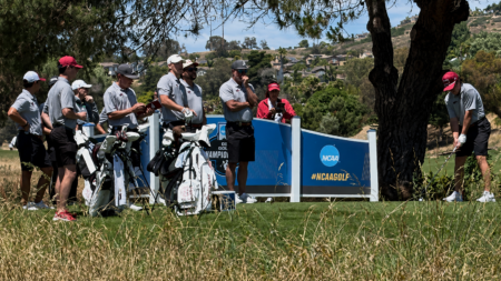 Arkansas golfers tee off at the 2026 NCAA Championship. | Arkansas Communications