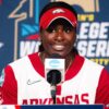 Arkansas senior outfielder Dakota Kennedy talks during a press conference at the Women's College World Series in Oklahoma City. | Arkansas Communications