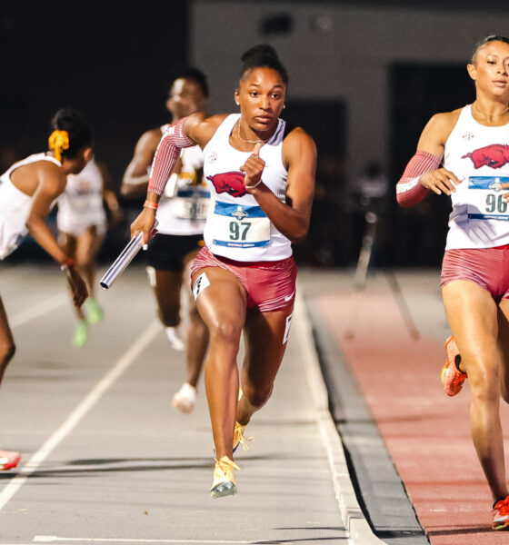 Arkansas 4x400M relay team won first place in a NCAA Regional meet to advance to the NCAA Championships. | Arkansas Communications