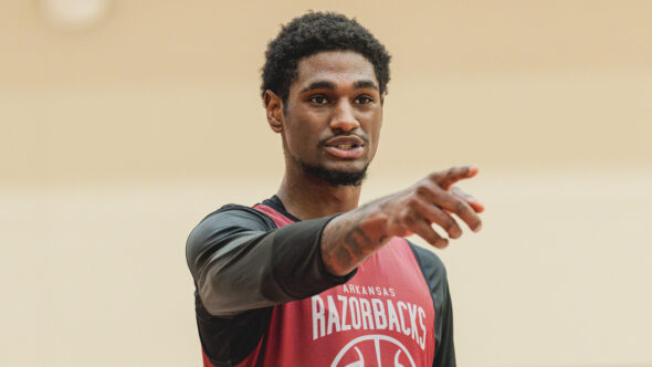 Arkansas Razorbacks Billy Richmond at a summer practice
