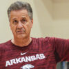 Arkansas coach John Calipari at a summer practice
