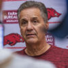 Arkansas coach John Calipari at a summer practice