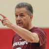 Arkansas coach John Calipari at a summer practice
