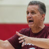 Arkansas coach John Calipari at a summer practice