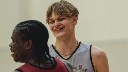 Arkansas Razorbacks Mikka Muurinen at a summer practice