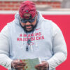 Arkansas Razorbacks offensive line coach Marcus Johnson at spring practice in Fayetteville, Ark.