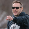 Arkansas Razorback coach Ryan Silverfield during spring practice in Fayetteville, Ark.