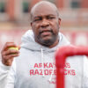 Razorbacks running backs coach David Johnson during spring practice in Fayetteville, Ark.
