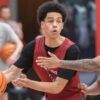 Arkansas Razorbacks wing Isaiah Sealy during a practice.