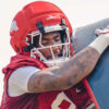 Arkansas Razorbacks defensive lineman Charlie Collins at a fall practice