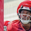 Arkansas Razorbacks defensive back Xadavien Sims during fall practices